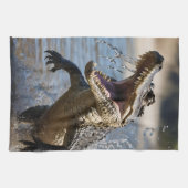 Beängstigende Kiefer: Australisches Krokodil-Leapi Geschirrtuch (Horizontal)