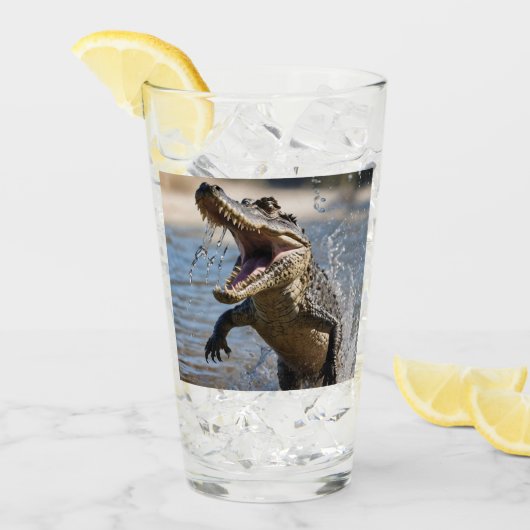 Beängstigende Kiefer: Australisches Krokodil-Leapi Glas (Vorderseite Ice)