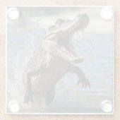 Beängstigende Kiefer: Australisches Krokodil-Leapi Glasuntersetzer (Rückseite)