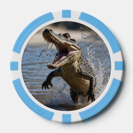 Beängstigende Kiefer: Australisches Krokodil-Leapi Pokerchips (Vorderseite)