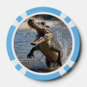 Beängstigende Kiefer: Australisches Krokodil-Leapi Pokerchips (Rückseite)