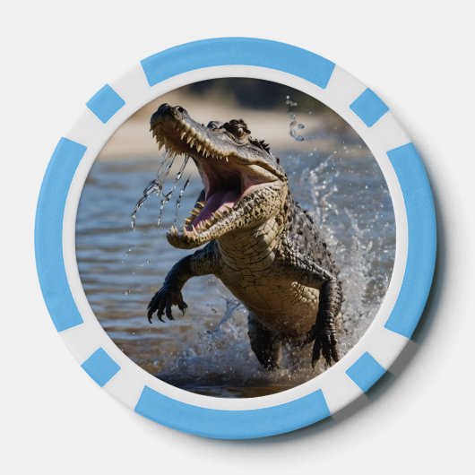 Beängstigende Kiefer: Australisches Krokodil-Leapi Pokerchips (Rückseite)