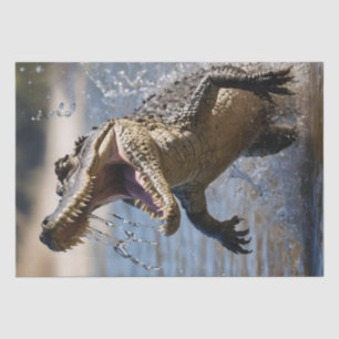 Beängstigende Kiefer: Australisches Krokodil-Leapi Seidenpapier