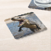 Beängstigende Kiefer: Australisches Krokodil-Leapi Untersetzer (angewinkelt)