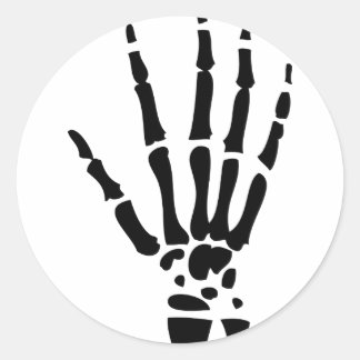 beängstigende Knochenhand Runder Aufkleber