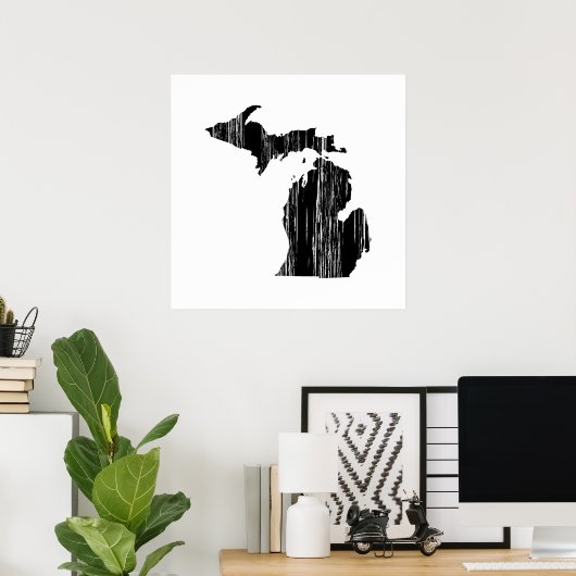 Beängstigende Kontur des Michigan-Staat Poster (Heimbüro)