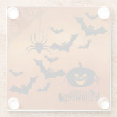 Beängstigende Kürbis und Fledermäuse Glasuntersetzer (Rückseite)