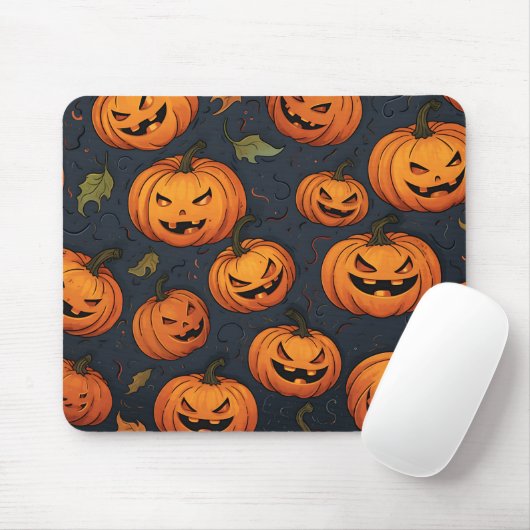 Beängstigende Kürbisgefechte Orange Spooky Hallowe Mousepad (Mit Mouse)