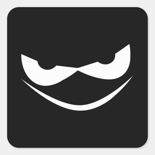 Beängstigende Kürbisgesicht Quadratischer Aufkleber (Vorderseite)