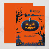 Beängstigende Kürbishalloween-Karten (Vorne/Hinten)