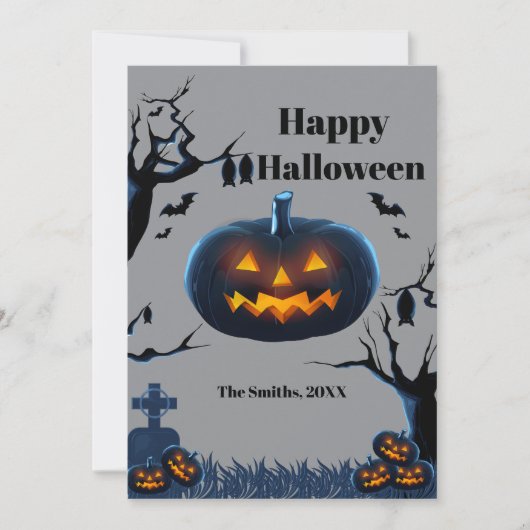 Beängstigende Kürbishalloween-Karten (Vorderseite)