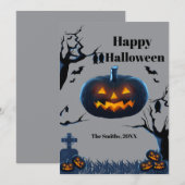 Beängstigende Kürbishalloween-Karten (Vorne/Hinten)