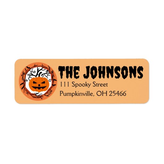 Beängstigende Kürbiskreide Halloween-Rücksendeadre (Vorne)