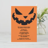 Beängstigende Kürbislaterne Benutzerdefiniertes Or Einladung (Stehend Vorderseite)
