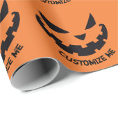 Beängstigende Kürbislaterne Benutzerdefiniertes Or Geschenkpapier (Rolleneckpunkt)