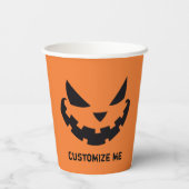 Beängstigende Kürbislaterne Benutzerdefiniertes Or Pappbecher (Rückseite)