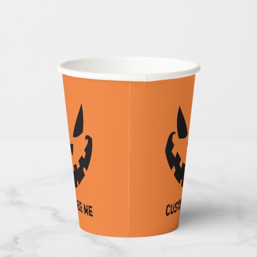 Beängstigende Kürbislaterne Benutzerdefiniertes Or Pappbecher (Rechts)