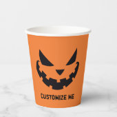 Beängstigende Kürbislaterne Benutzerdefiniertes Or Pappbecher (Vorderseite)