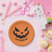 Beängstigende Kürbislaterne Benutzerdefiniertes Or Pappteller (Party)