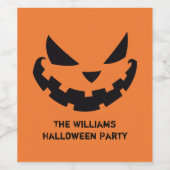 Beängstigende Kürbislaterne Benutzerdefiniertes Or Weinetikett (Einzelnes Label)