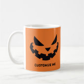 Beängstigende Kürbislaterne Custom Orange Hallowee Kaffeetasse (Links)