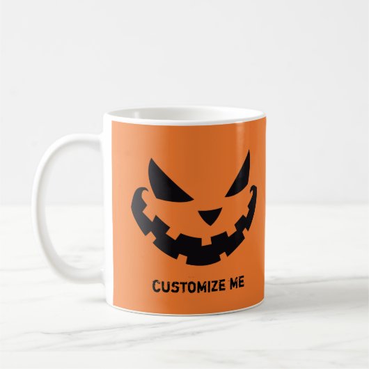 Beängstigende Kürbislaterne Custom Orange Hallowee Kaffeetasse (Links)