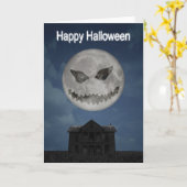 Beängstigende Kürbislaterne Halloween Moon Karte (Gelbe Blume)
