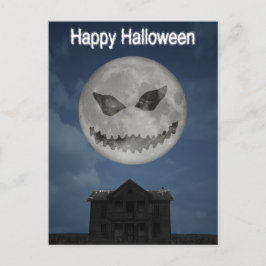 Beängstigende Kürbislaterne Halloween Moon Postkarte