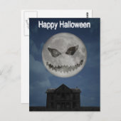 Beängstigende Kürbislaterne Halloween Moon Postkarte (Vorne/Hinten)