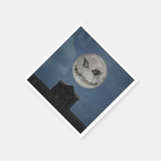 Beängstigende Kürbislaterne Halloween Moon Serviette (Ecke)