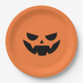 Beängstigende Kürbislaterne Halloween Pappteller (Vorderseite)