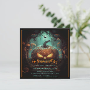 Beängstigende Kürbislaterne Halloween-Party Einlad Einladung