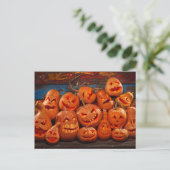Beängstigende Kürbislaterne Halloween Pumpkins 2 Postkarte (Stehend Vorderseite)