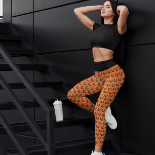 Beängstigende Kürbislaterne Orange Halloween Capri Leggings