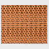 Beängstigende Kürbislaterne Orange Halloween Geschenkpapier (Flach)