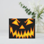 Beängstigende Kürbislaterne Postkarte (Stehend Vorderseite)