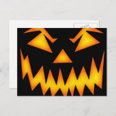 Beängstigende Kürbislaterne Postkarte (Vorne/Hinten)