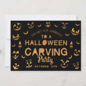 Beängstigende Kürbislaterne Pumpkin Halloween Carv Einladung (Vorderseite)