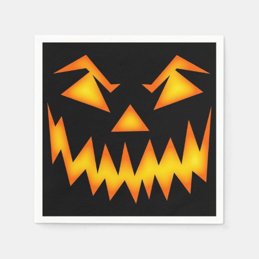 Beängstigende Kürbislaterne Serviette (Vorderseite)