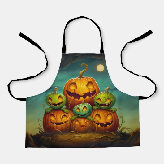 Beängstigende Kürbismonster Halloween Schürze (Vorderseite)
