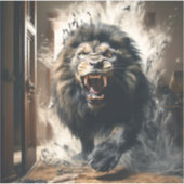 Beängstigende Lion Aufkleber (Vorderseite)