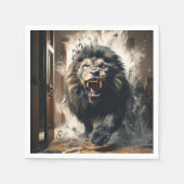 Beängstigende Lion Serviette (Vorderseite)