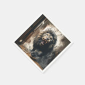 Beängstigende Lion Serviette (Ecke)