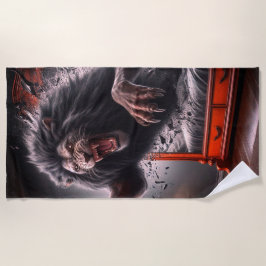 Beängstigende Lion Strandtuch