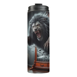 Beängstigende Lion Thermosbecher