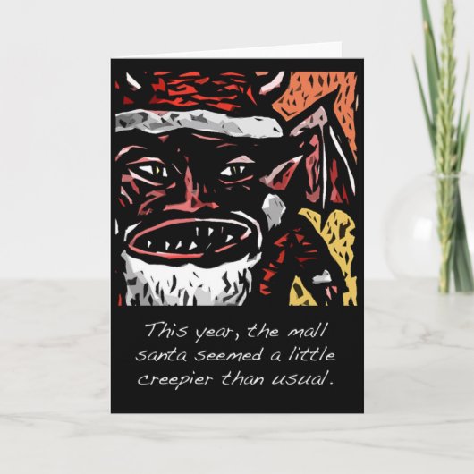 Beängstigende Mall-Sankt-Weihnachtskarte Feiertagskarte (Vorderseite)