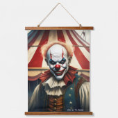 Beängstigende männliche Clowns Wall Scroll Set Wandteppich Mit Holzrahmen (Vorderseite 2)