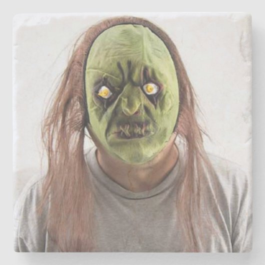 Beängstigende Maske Steinuntersetzer (Vorderseite)