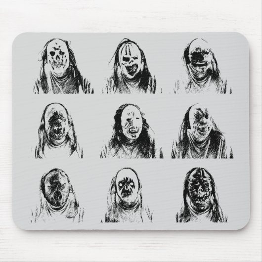Beängstigende Masken Mousepad (Vorne)