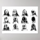 Beängstigende Masken Poster (Vorne)